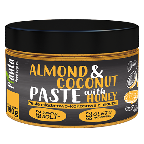 Pasta migdałowo kokosowa z miodem