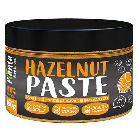 Pasta z prażonych, blanszowanych orzechów laskowych